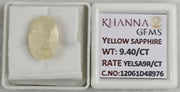 9.4/CT Natural Yellow Sapphire With Govt Lab Certificate-12061D48976